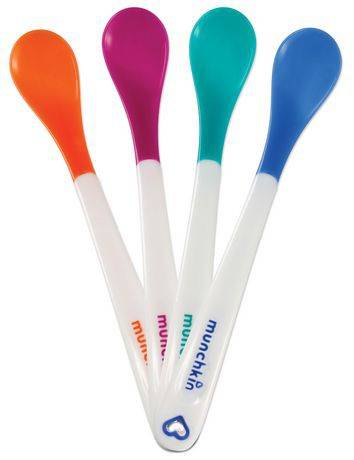 Munchkin White Hot Safety Spoons - 4 Spoons (soft-tip infant spoons that alert you when the food is too hot - because baby food only tastes good to babies. it's the little things.)