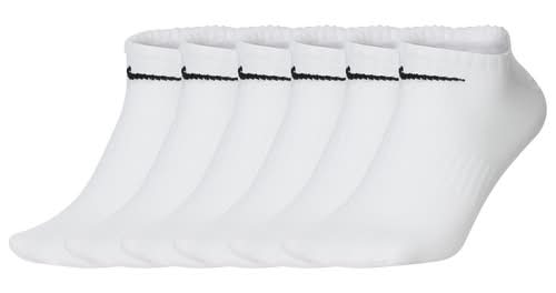 Nike Womens Everyday Lightweight No Show Socks 6PK - White/Black Size L