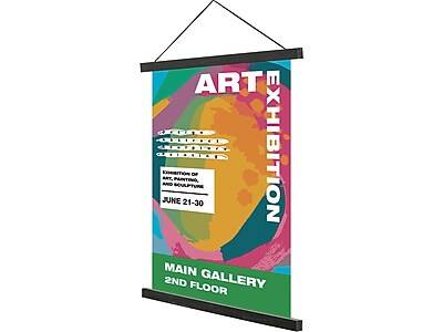 Excello Global Products Vertical Wall Mounted Black Wood Holder Poster