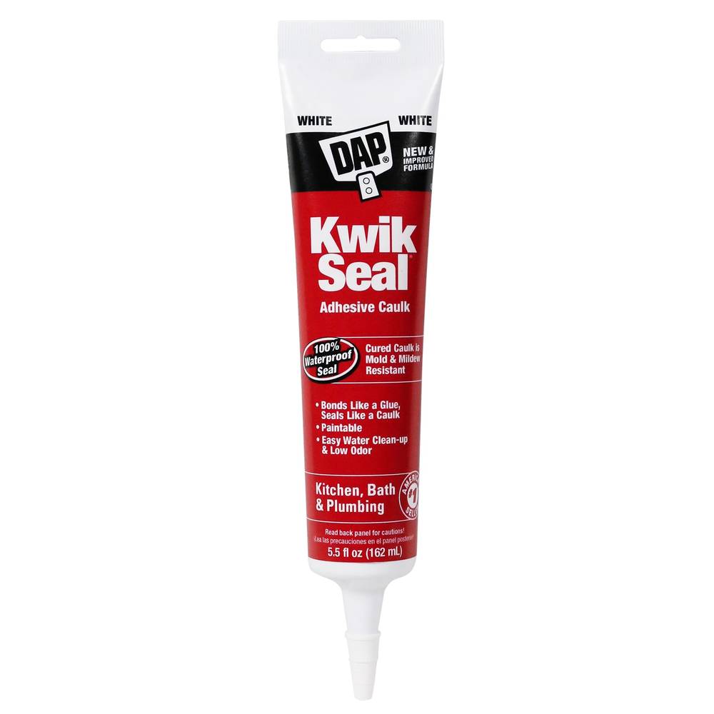 DAP Kwik Seal Tub & Tile Adhesive Caulk, White