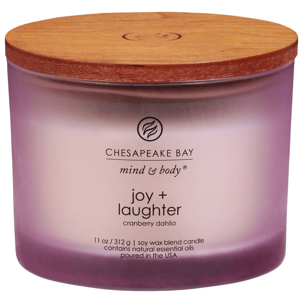 Chesapeake Bay Candle Mind & Body Collection Joy + Laughter: Cranberry Dahlia (11 oz)