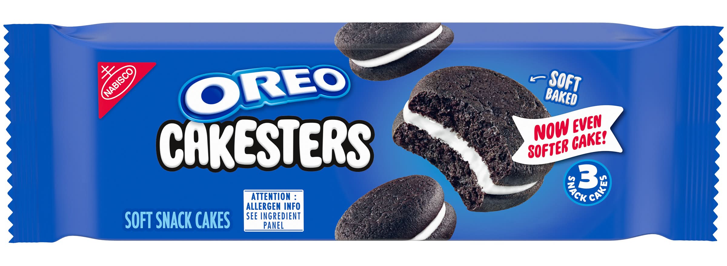 Oreo Cakesters Soft Snack Cakes, Chocolate (3.03 oz, 3 ct)