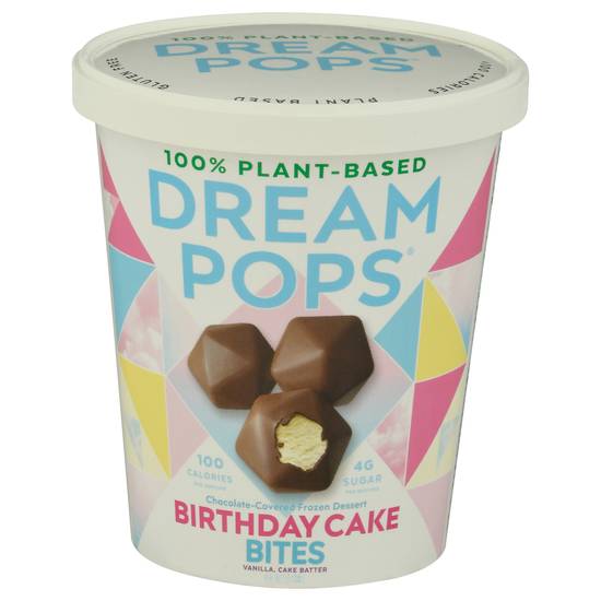 Dream Pops Birthday Cake Bites Chocolate-Covered Frozen Dessert