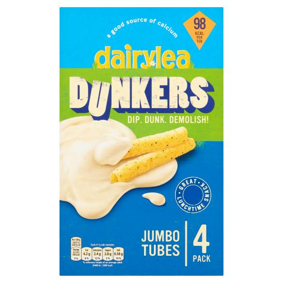 Dairylea Dunkers Jumbo Tubes Cheese Snacks (4 pack)