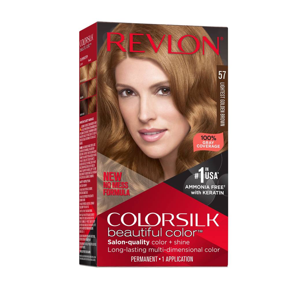 Revlon Colorsilk Beautiful Color Permanent Hair Color, 057 Lightest Golden Brown