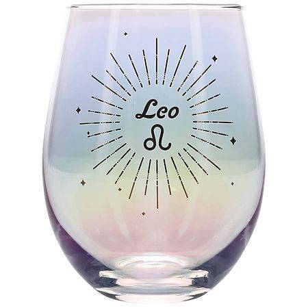 Festive Voice Leo Zodiac Wine Glass