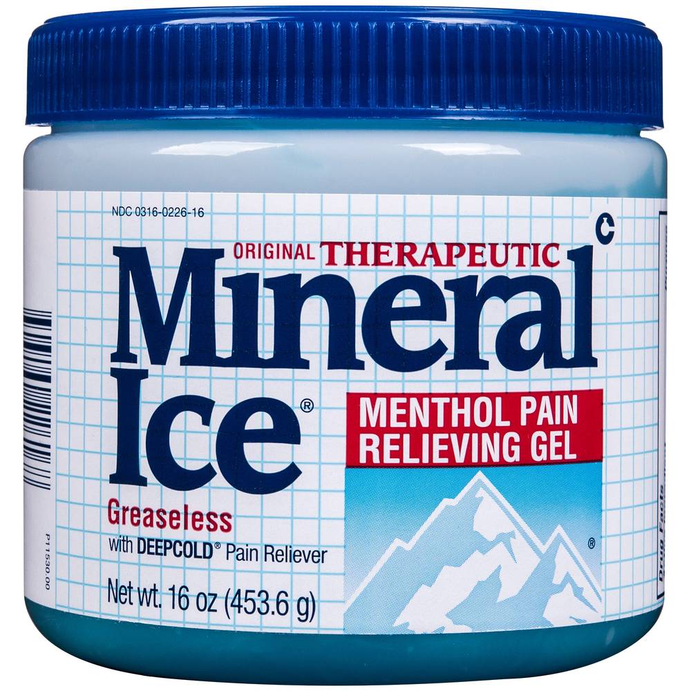 Mineral Ice Original Therapeutic Greaseless Pain Relieving Gel, 16 Oz