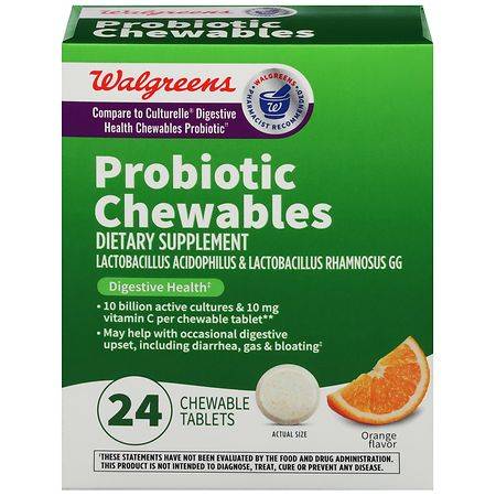 Walgreens Probiotic Chewables 10 Billion Active Cultures (24 ct)