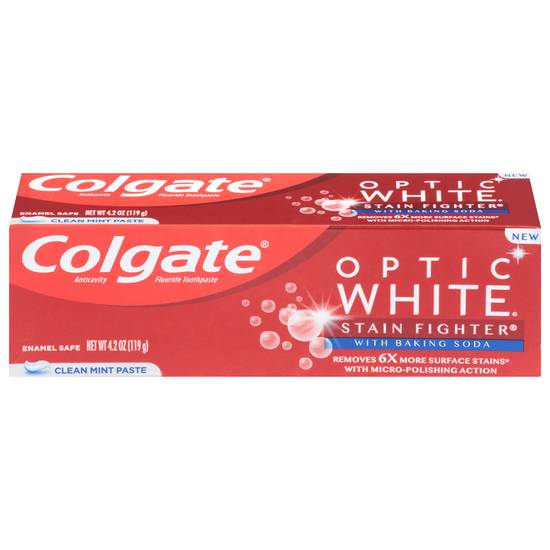 Colgate Optic White Stain Fighter Clean Mint Toothpaste (4.2 oz)
