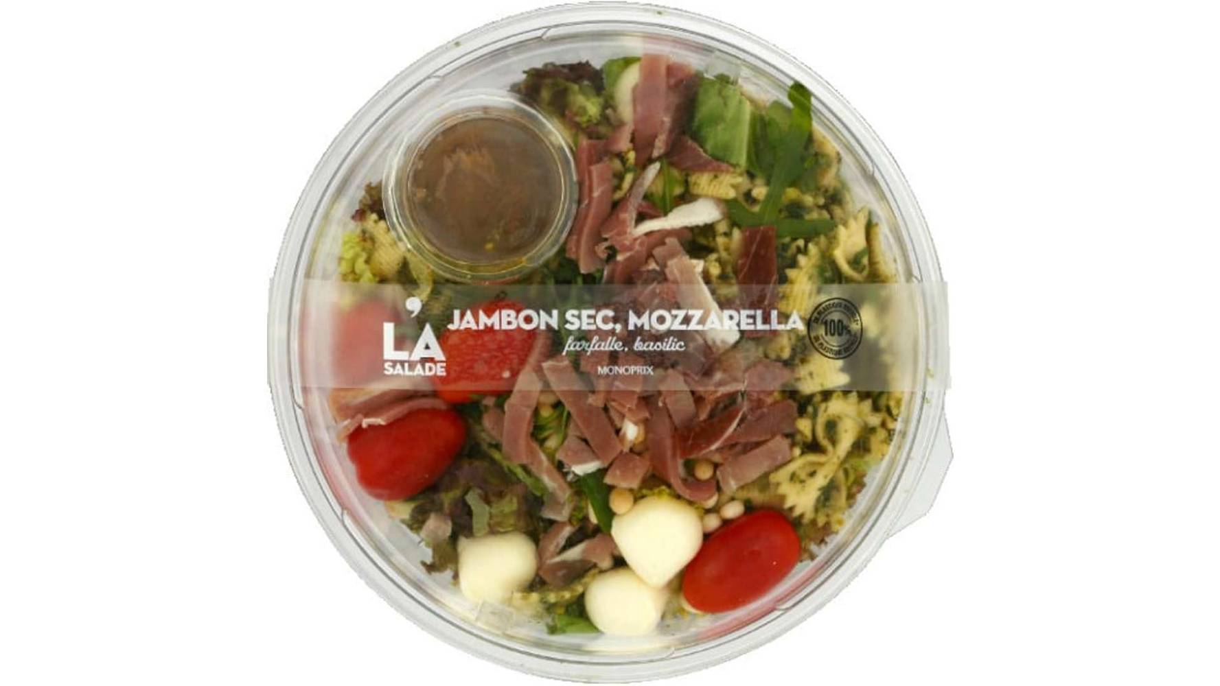 Monoprix Salade jambon sec, mozzarella farfalle - La Salade La barquette de 265 g