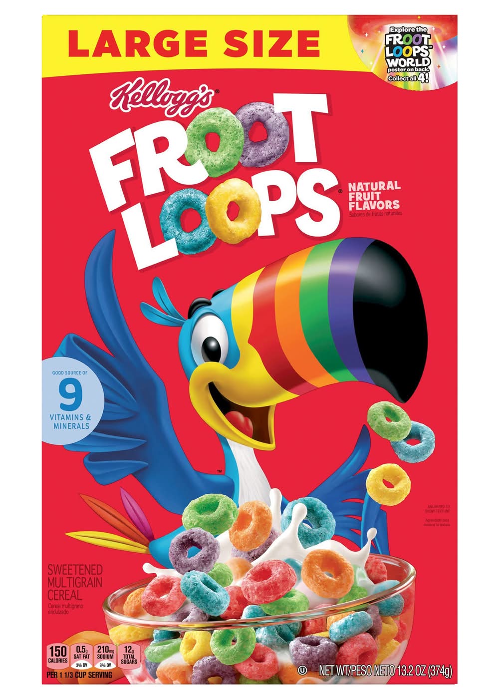Frosted Bran Sweetened Multigrain Cereal Large Size, Fruit (13.2 oz)