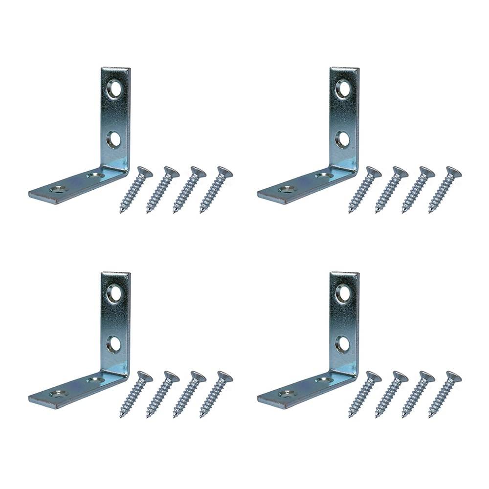 RELIABILT 1.5-in x 0.5-in x 1.5-in Zinc-plated Steel Corner Brace (4-Pack) | 22501ZCXLG