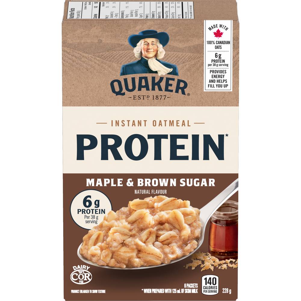 Quaker Maple Brown Sugar Protein Oatmeal (6 ct)