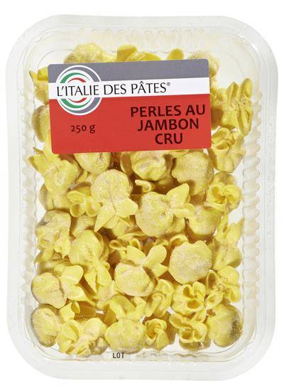 Pâtes fraîches perles au jambon cru L'ITALIE DES PATES - la barquette de 250g