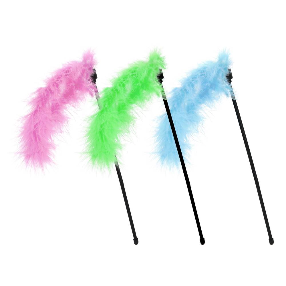 Multipet Feather Wand, Assorted (3 pack)