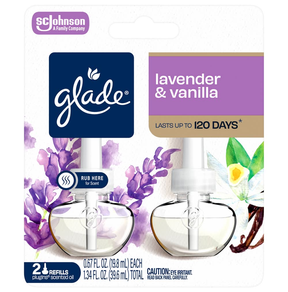 Glade Plugins Lavender & Vanilla Scented Oil Refills (19.8 ml)
