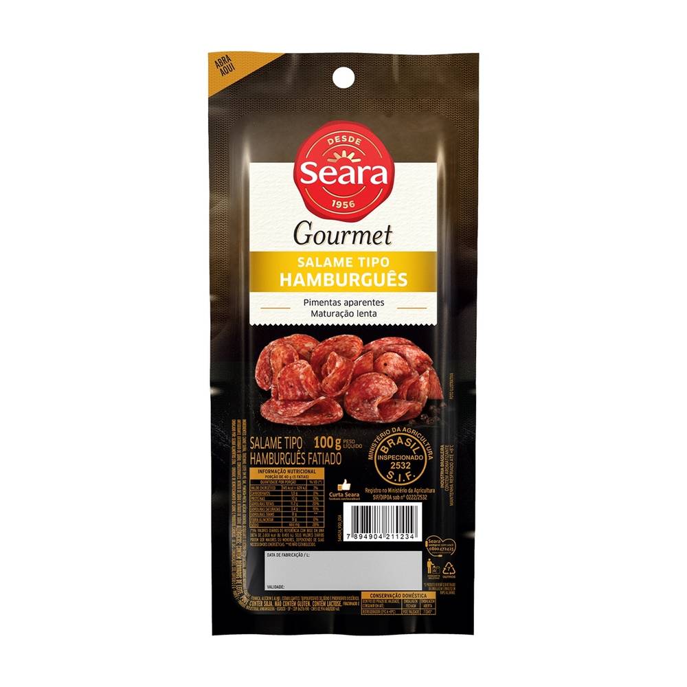 Seara · Salame tipo hamburguês fatiado gourmet (100 g)