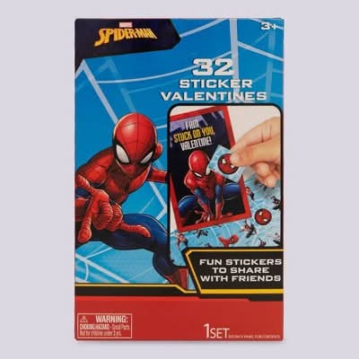 Spider-Man Valentine's Day Cards & Stickers, 3+ (32 ct)