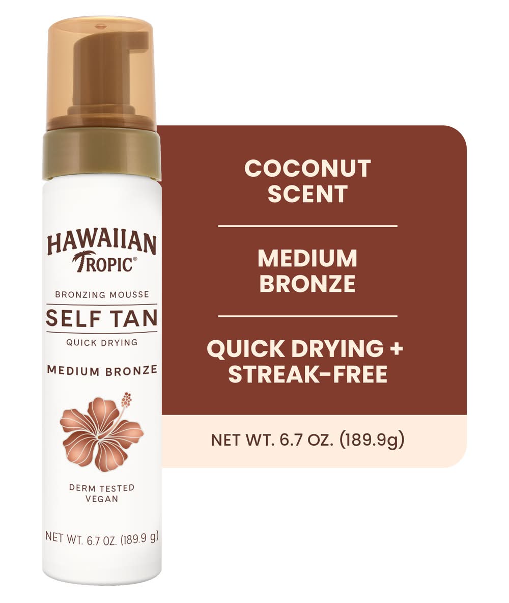Hawaiian Tropic Aloha Glow Express Tan Self-Tanning Mousse, Coconut (6.7 oz)
