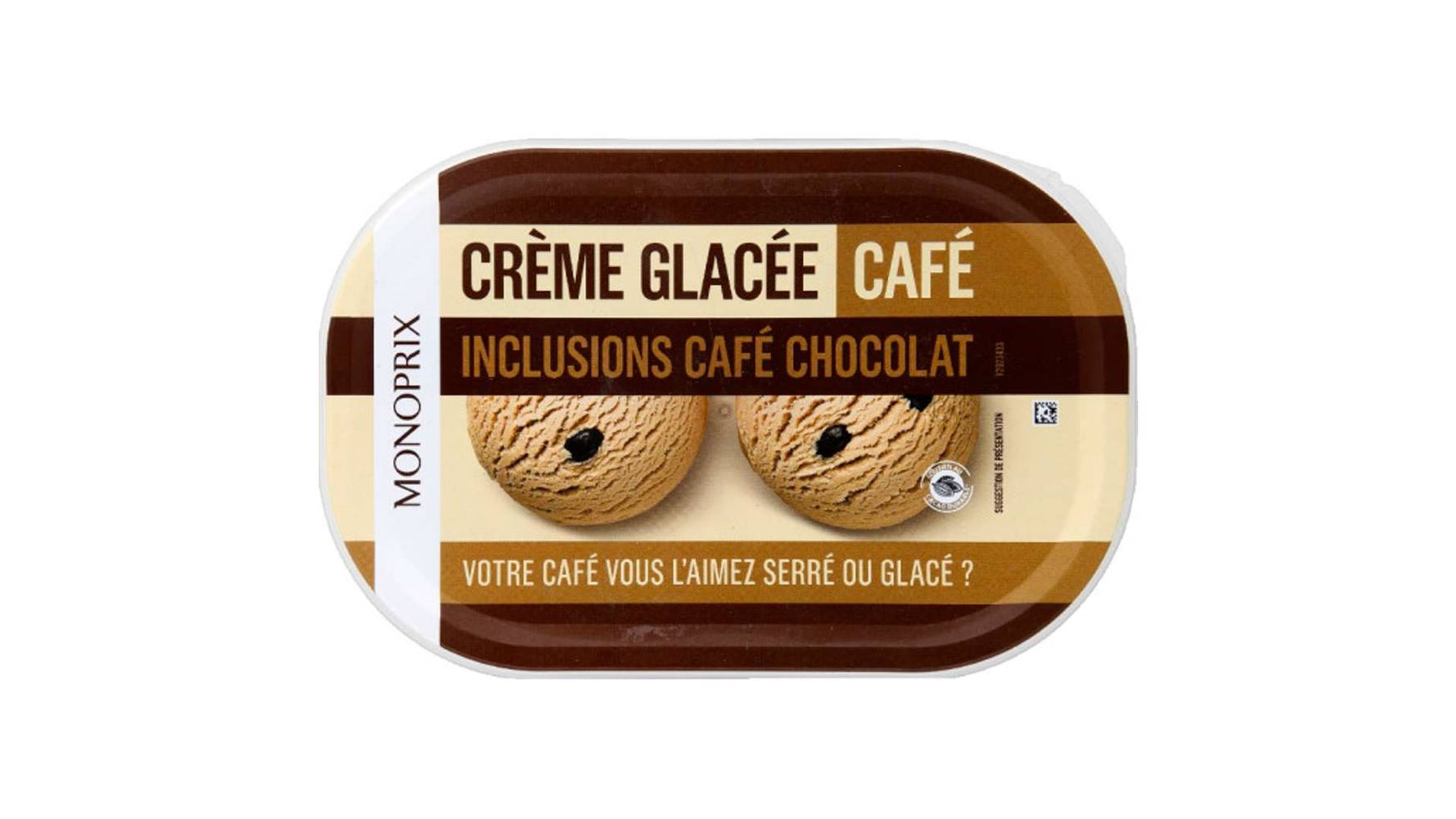 Monoprix Crème glacée au café, inclusions café chocolat Le pot de 500g