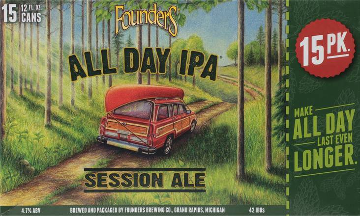 Founders All Day Ipa Session Ale Beer (15 pack, 12 fl oz)