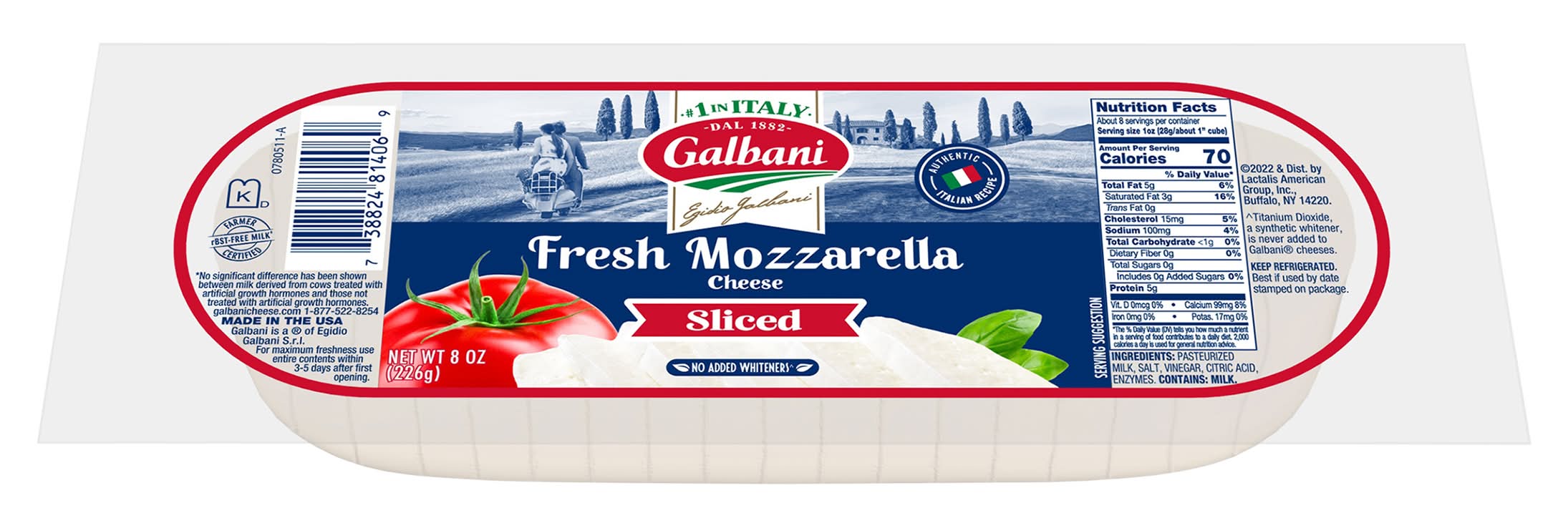 Galbani Fresh Mozzarella Sliced Cheese (8 oz)