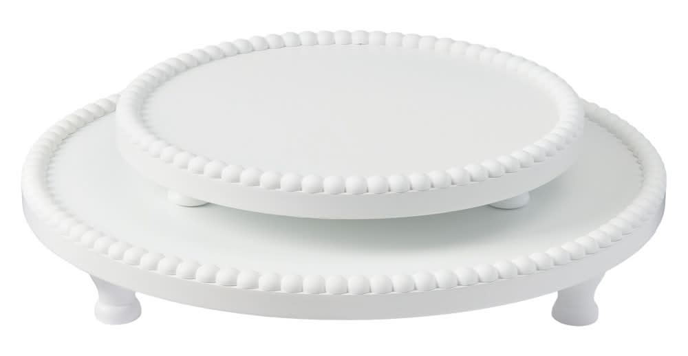 Kirkton House Whitewash Round Tiered Trays