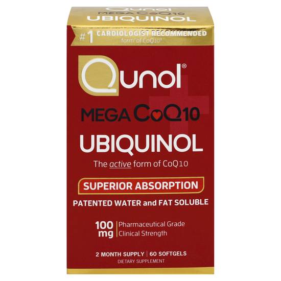 Qunol Mega Coq10 Ubiquinol 100 mg Softgels (60 ct)