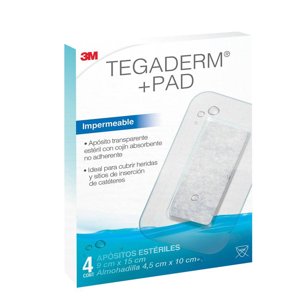 3M tegaderm + pad impermeable (4 piezas)