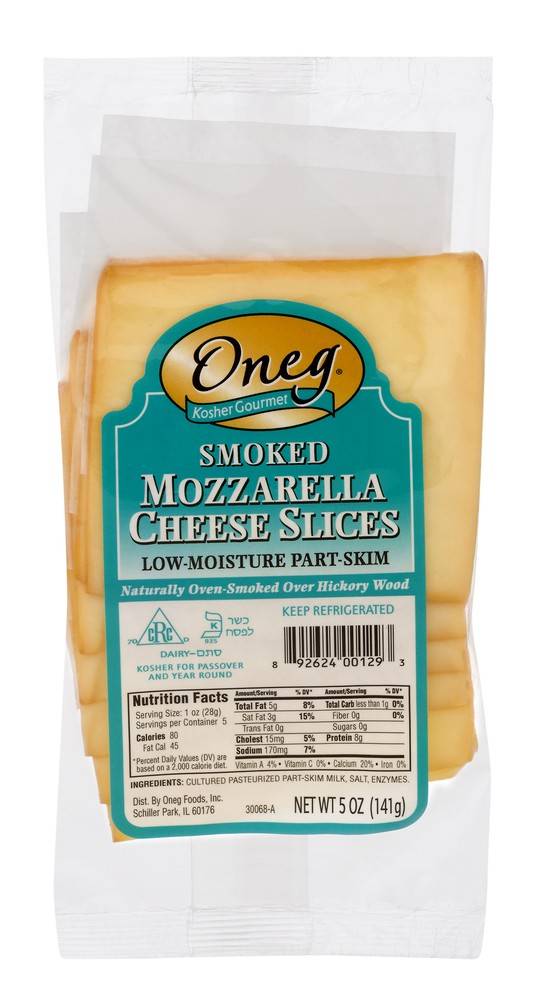 Oneg Smoked Kosher Mozzarella Cheese Slices