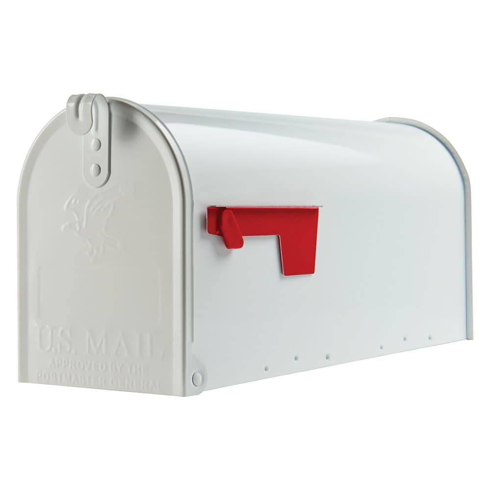 Architectural Mailboxes Post Mount White Metal Standard Mailbox | E1100WAM