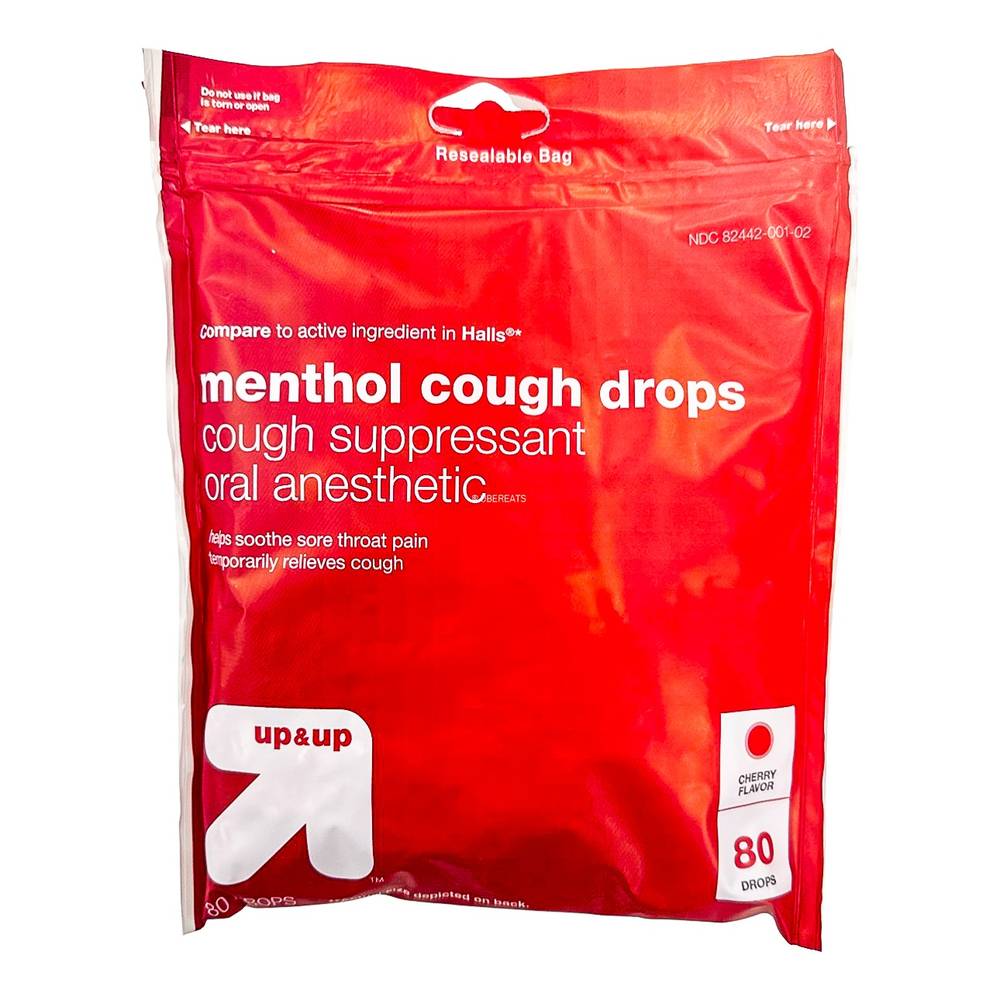 up&up Menthol Cough Drops, Cherry (80 ct)