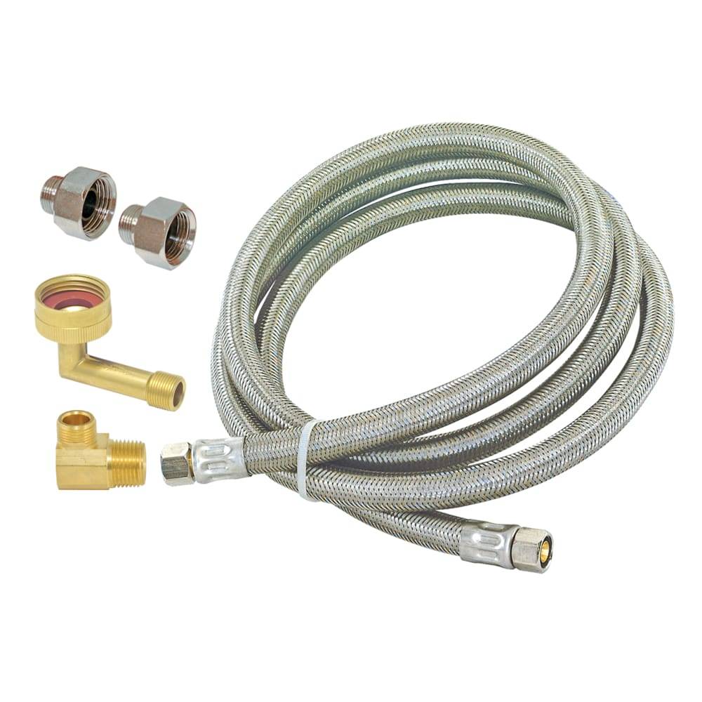 EASTMAN 8-ft 3/8-in Compression Inlet x 3/8-in Compression Outlet Stainless Steel Dishwasher Connector | 98524