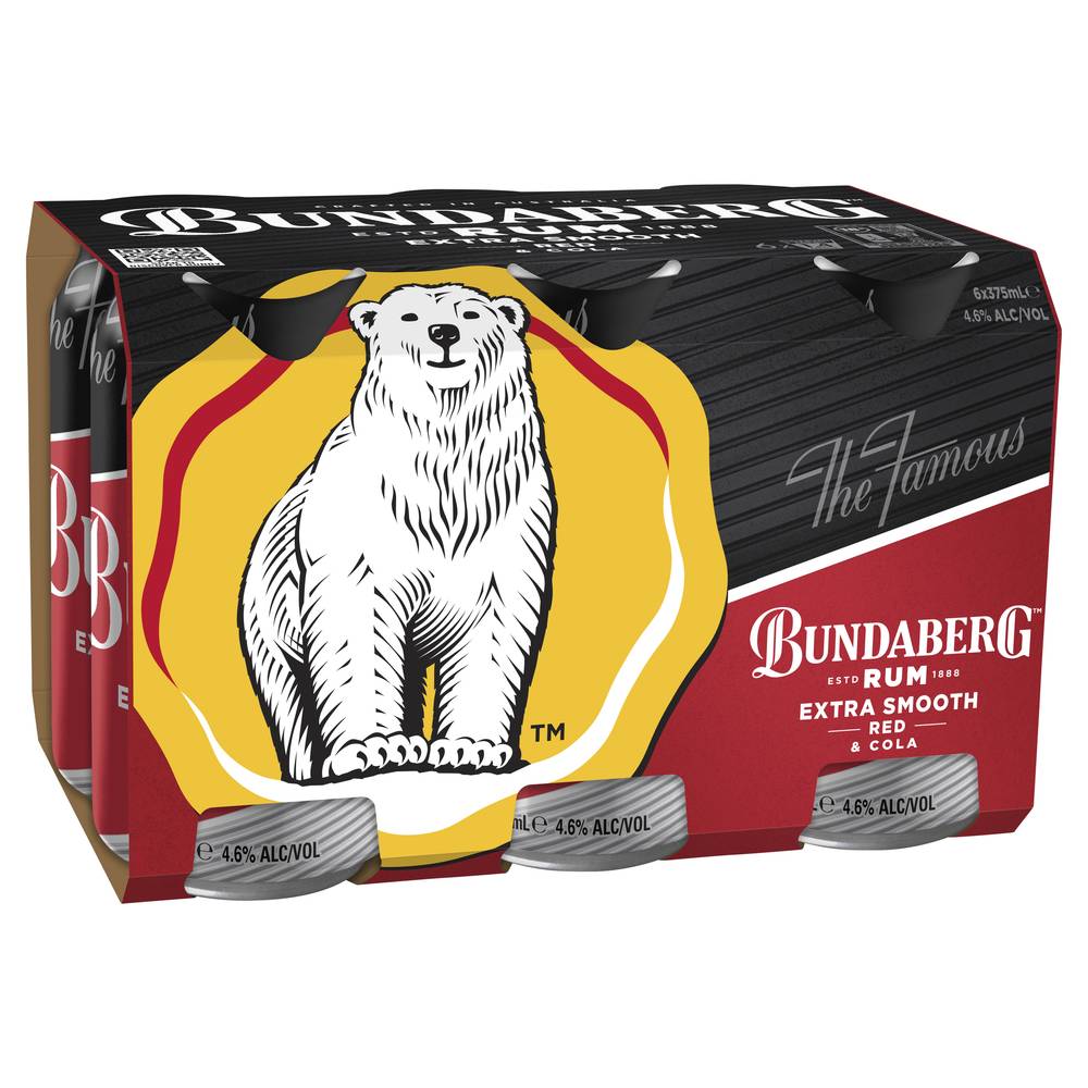 Bundaberg Red & Cola Cans 375mL X 6 pack