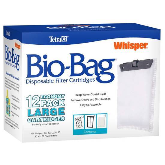 Tetra Whisper Bio-Bag Large Disposable Filter Cartridges, 12 Count