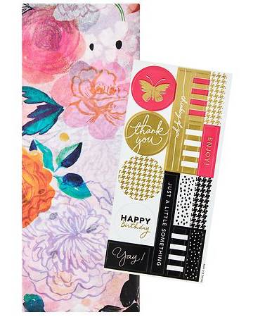 Hallmark Floral Tissue Paper For Gift Wrap With Tag Stickers, 19.75x20 in (6 ct)