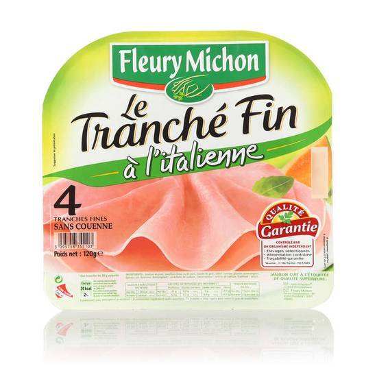 Fleury Michon Jambon à l'Italienne Le Tranché Fin x4 120g