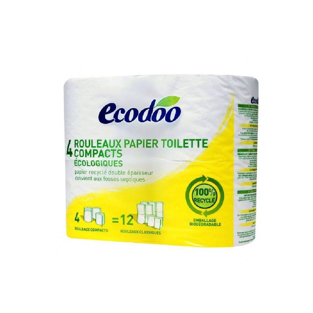 Ecodoo - Papier toilette compact recyclé (4 pièces)