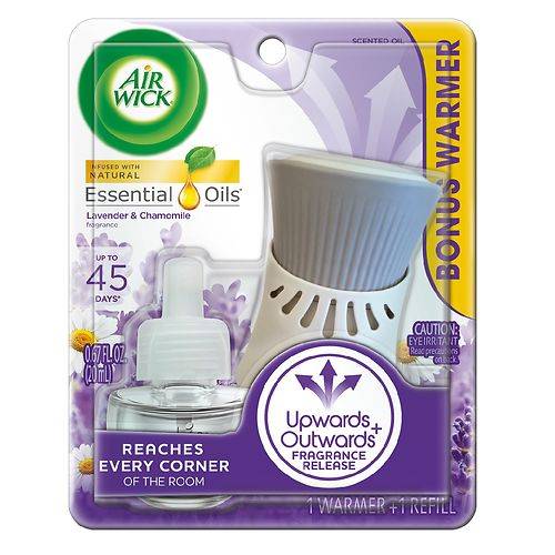 Air Wick Plug In Scented Oil Starter Kit with Essential Oils, Air Freshener Lavender and Chamomile, Warmer + 1 Refill - 1.0 ea
