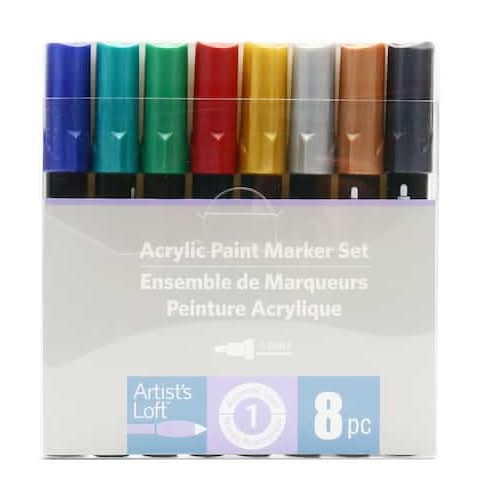 Artist's Loft Metallic Acrylic Paint Marker Set, Assorted (8 ct)