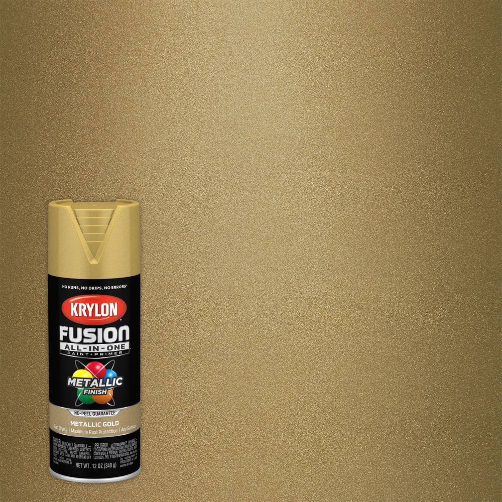 Krylon Fusion All-In-One Gloss Gold Metallic Spray Paint and Primer In One (NET WT. 12-oz) | K02770007