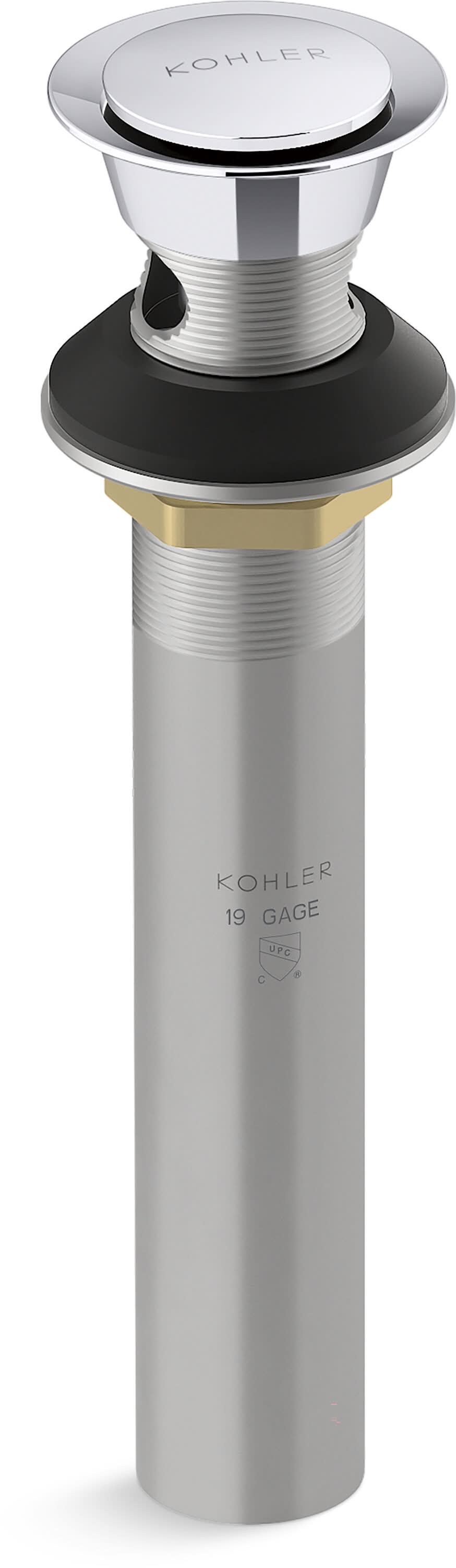 KOHLER Polished Chrome Bathroom Sink pop up drain