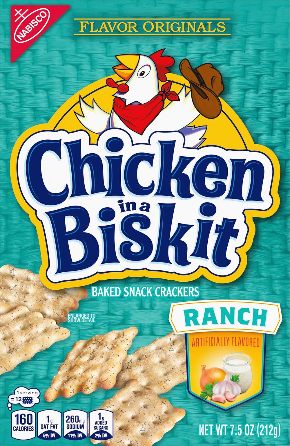 Chicken in a Biskit Baked Snack Crackers, Ranch (7.5 oz)