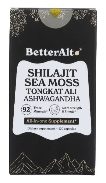 BetterAlt Shilajit Sea Moss Tongkat Ali Ashwagandha Capsules (120 ct)
