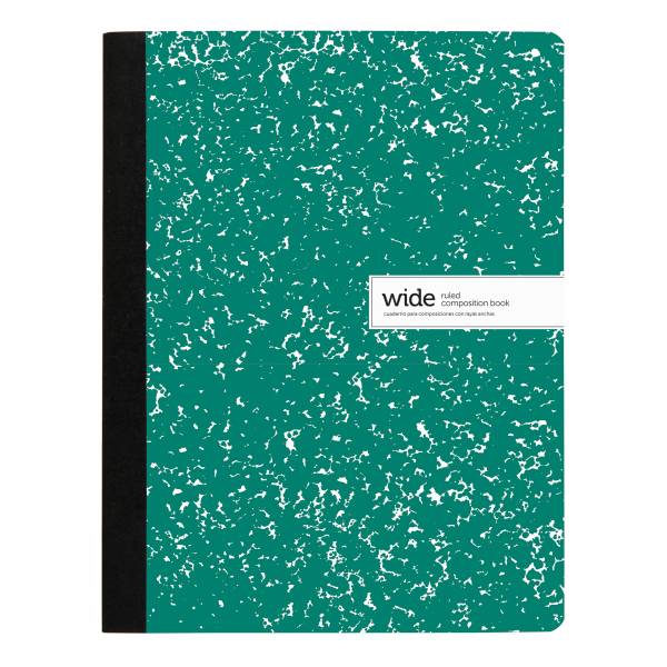 Office Depot® Brand Composition Notebook, 9-3/4" x 7-1/2", Wide Ruled, 100 Sheets, Green