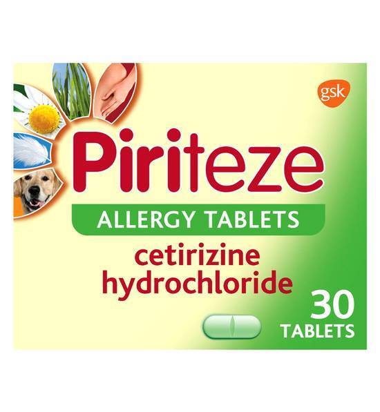 Piriteze Allergy Relief Tablets, Cetirizine � Pack of 30