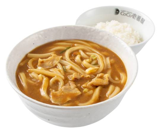 マイルドカレ�ーうどん+ライス Mild curry udon+Rice