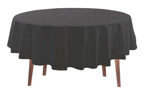 White Dobby with Black Windowpane Round Tablecloth, 70"