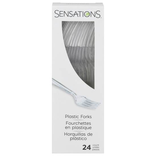 Sensations Clear Plastic Forks (24 ct)