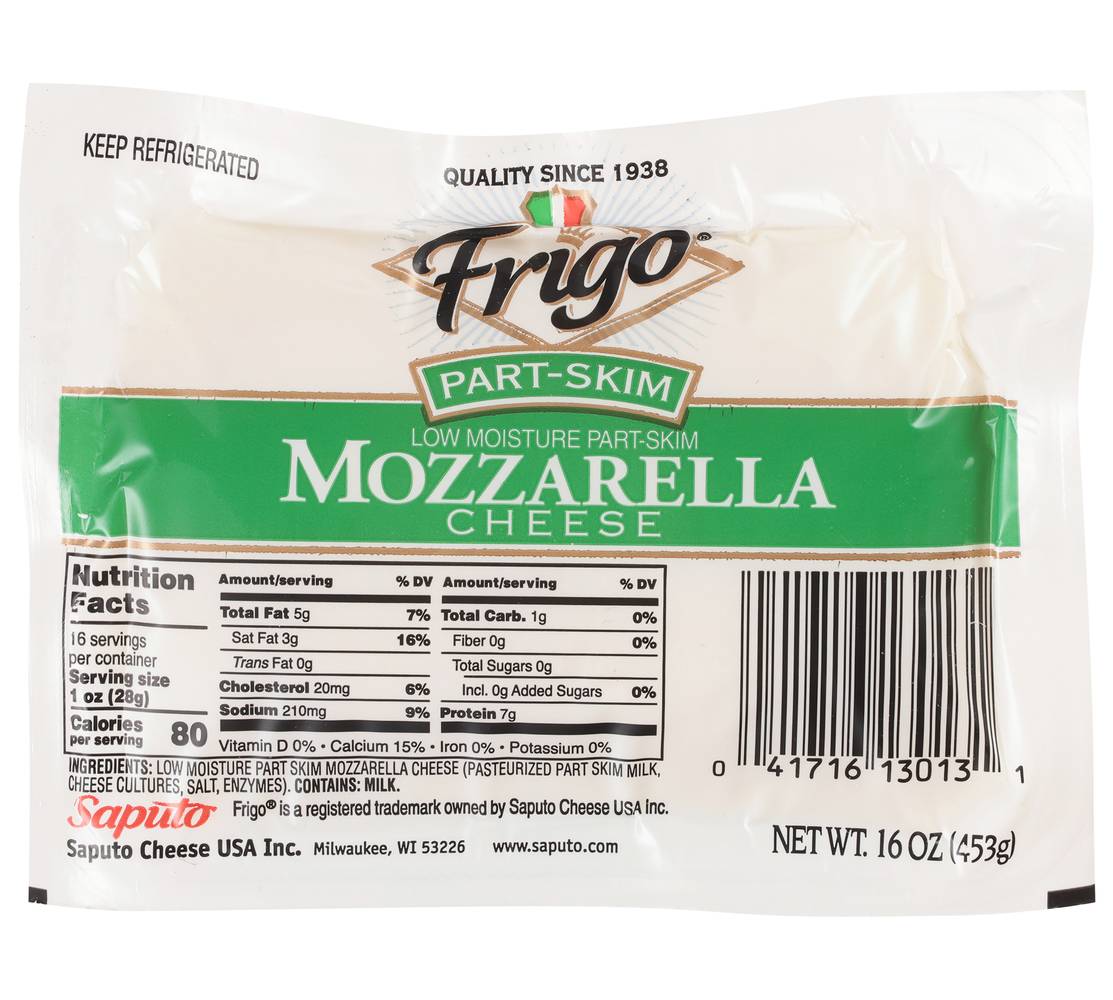 Frigo Part-Skim Low Moisture Mozzarella Cheese (16 oz)